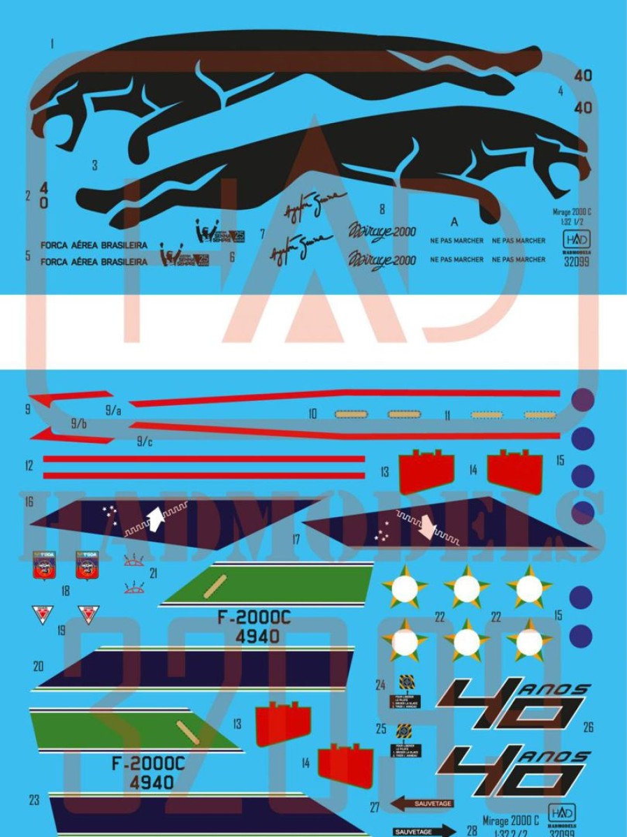 1/32 Mirage 2000C Brazilian Air Force 40Th Anniversary Of 1St Air Defence Group Special Scheme Hot