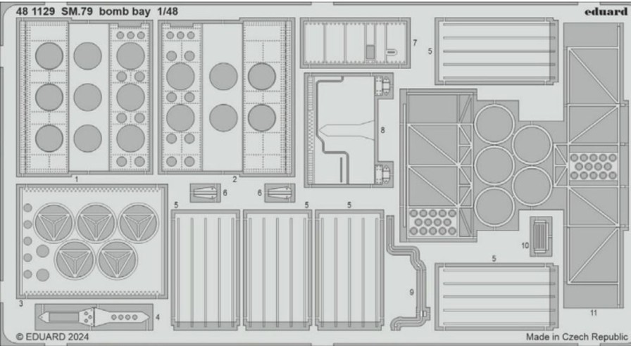 1/48 Sm.79 Sparviero Bomb Bay Photo Etched (For Eduard) Hot