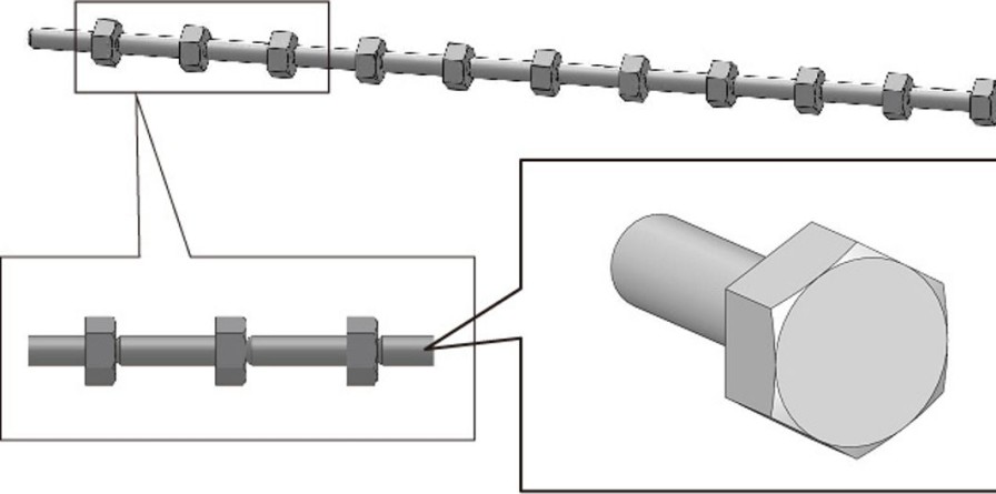 Hex Bolt Head (Nickel Silver) L (44Pcs) Clearance