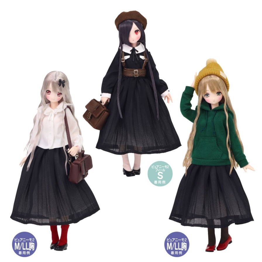 1/6 Pns Long Skirt With A Fluffy Look Black Best