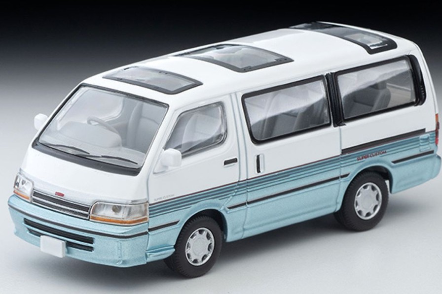 1/64 Lv-N208D Toyota Hiace Wagon Super Custom (White/Light Blue) 1990 Best