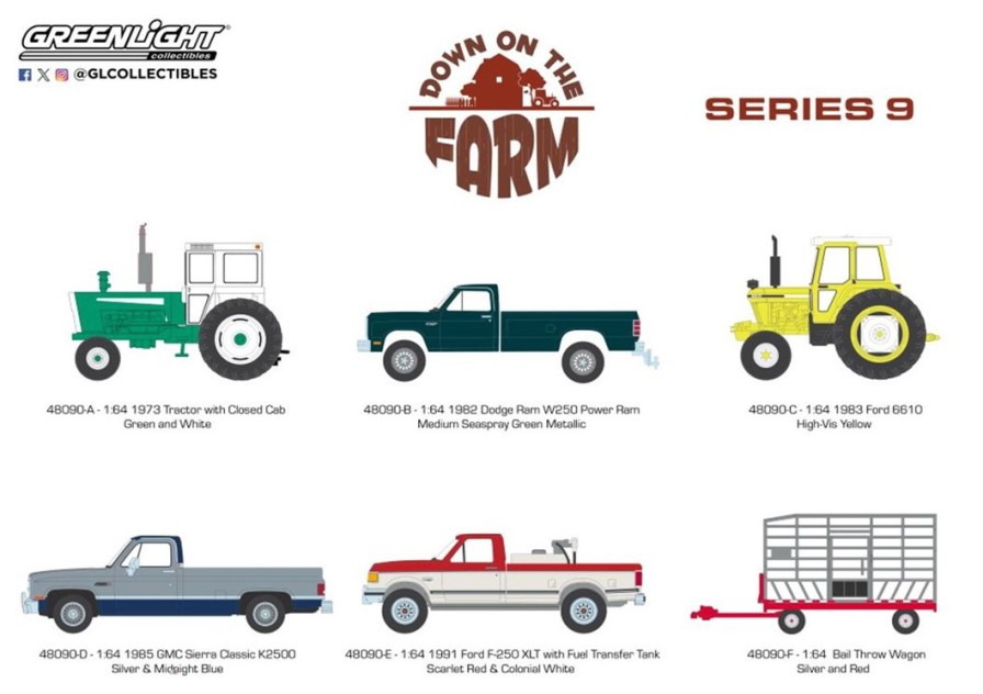 1/64 Greenlight Down On The Farm Series 9 1Box 6Pcs Best