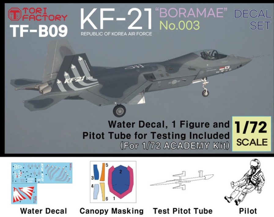 1/72 Current Use Korean Air Force Kf-21 Borame Stealth Fighter 003 Decal Set With Measurement Probe (For Academy) New