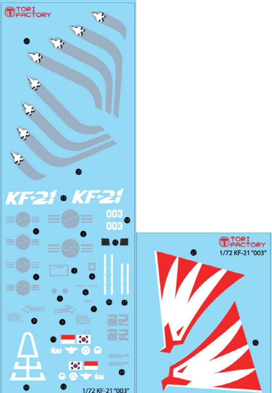 1/72 Current Use Korean Air Force Kf-21 Borame Stealth Fighter 003 Decal Set With Measurement Probe (For Academy) New