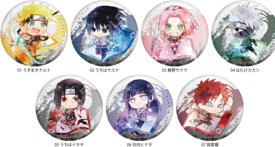 Naruto Shippuden: Chara Deru Art Can Badge /01 1Box 7Pcs Clearance