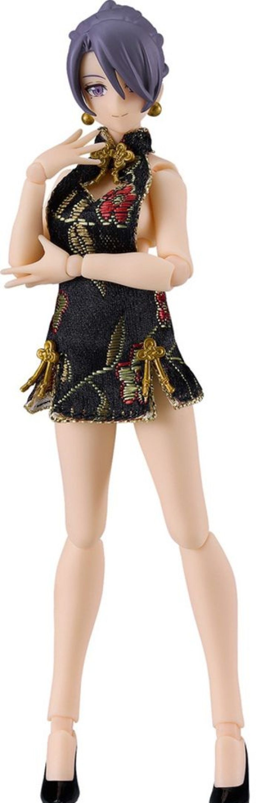 Figma Female Body (Mika) With Mini Skirt Chinese Dress Outfit (Black) Best