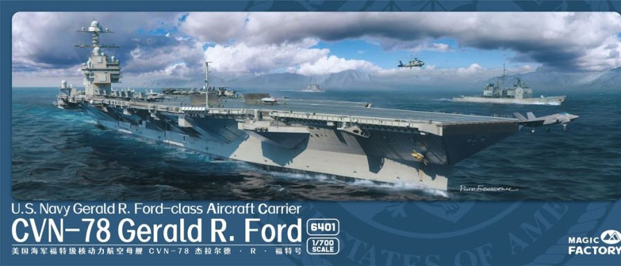 1/700 U.S. Navy Gerald R. Ford-Class Aircraft Carrier- Uss Gerald R. Ford Cvn-78 Hot