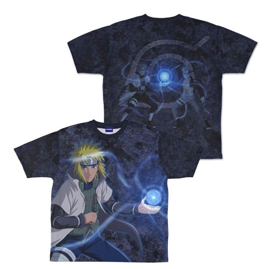 Naruto Shippuden: Newly Drawn Minato Namikaze Double-Sided Full Graphic T-Shirt L Best