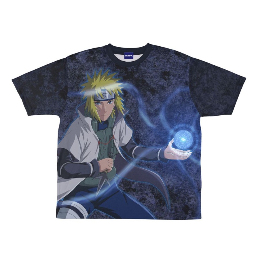 Naruto Shippuden: Newly Drawn Minato Namikaze Double-Sided Full Graphic T-Shirt L Best