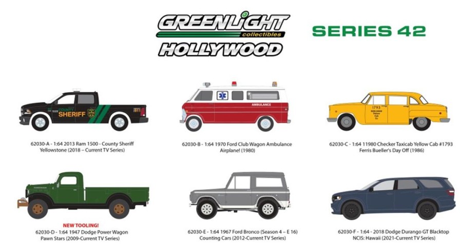 1/64 Greenlight Hollywood Series 42 1Box 6Pcs Clearance