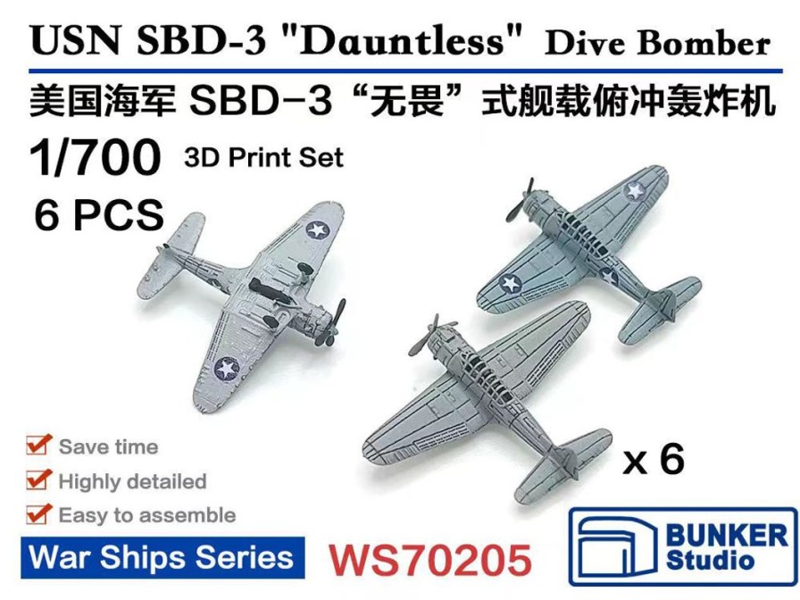 1/700 Usn Sbd-3 Dauntless Dive Bomber New