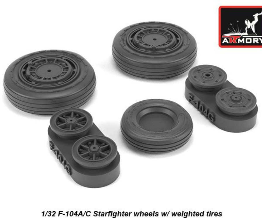 1/32 F-104A/C Starfighter Wheels, W/ Optional Nose Wheels, Weighted Best