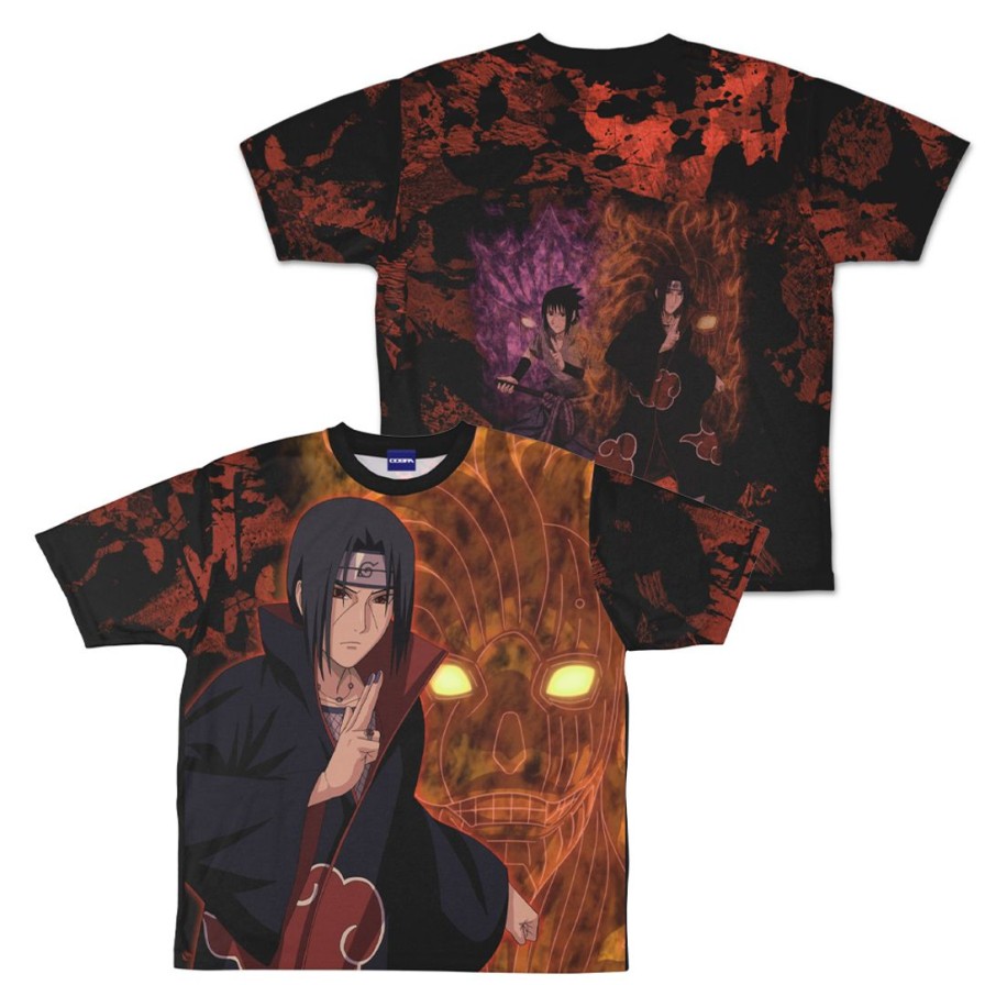 Naruto Shippuden: Newly Drawn Itachi Uchiha Double-Sided Full Graphic T-Shirt M Hot