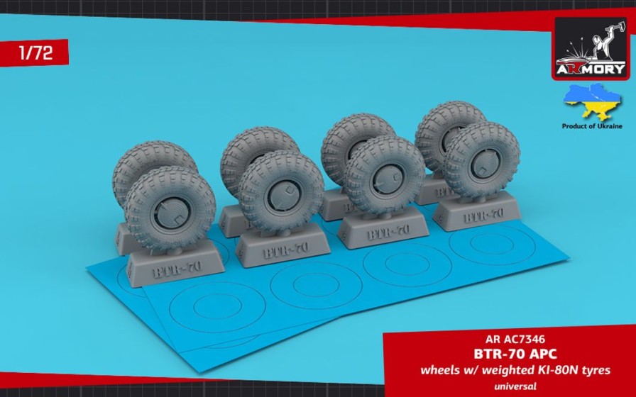 1/72 Btr-70 Apc Wheels W/ Weighted Tyres Ki-80N Clearance