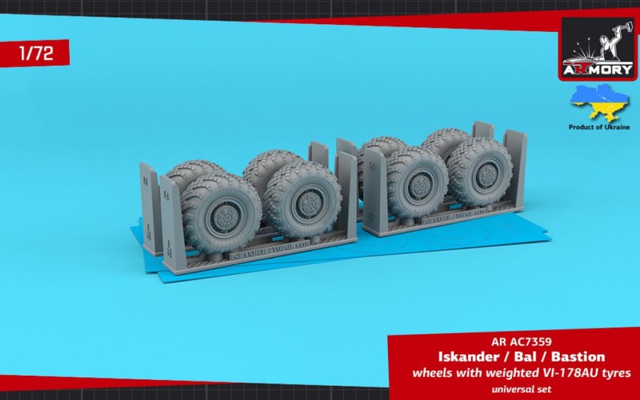 1/72 Iskander / Bal / Bastion Mobile Launcher Base Wheels W/ Vi-178Au Tyres Hot