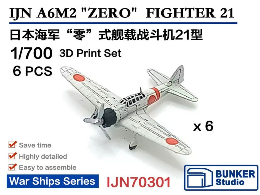 1/700 Ijn A6M2 Zero Fighter 21 Hot