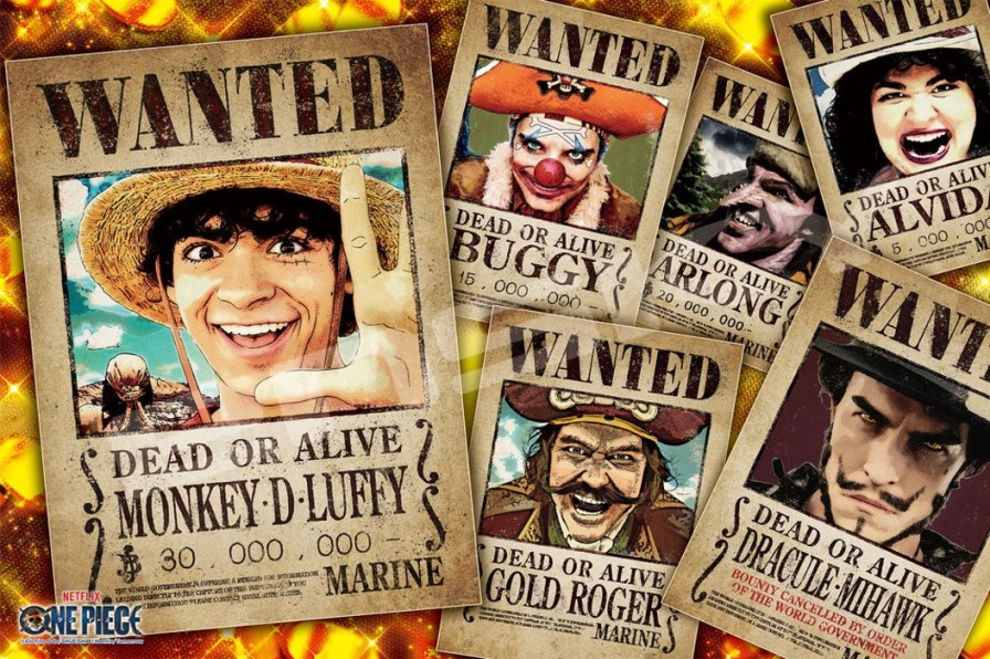 Jigsaw Puzzle Netflix Live-Action One Piece: Wanted Poster 1000Pcs (No.1000-593: 750 X 500Mm) New