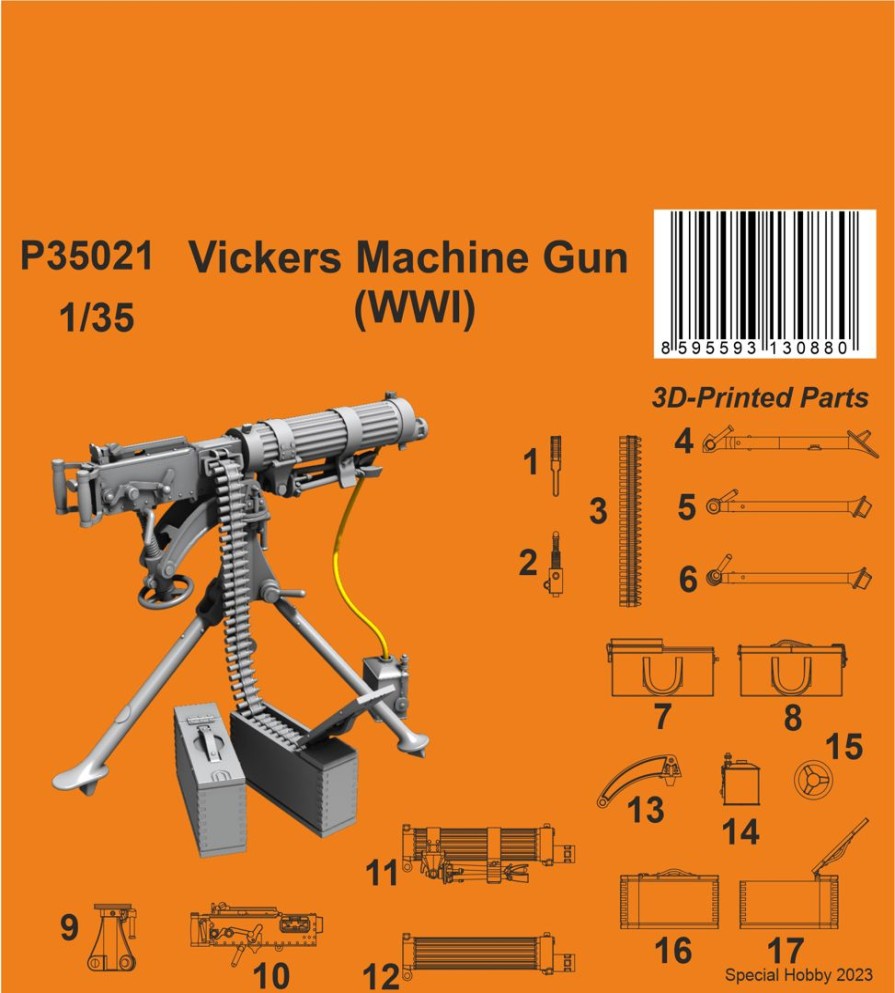 1/35 Vickers Machine Gun (Wwi) New