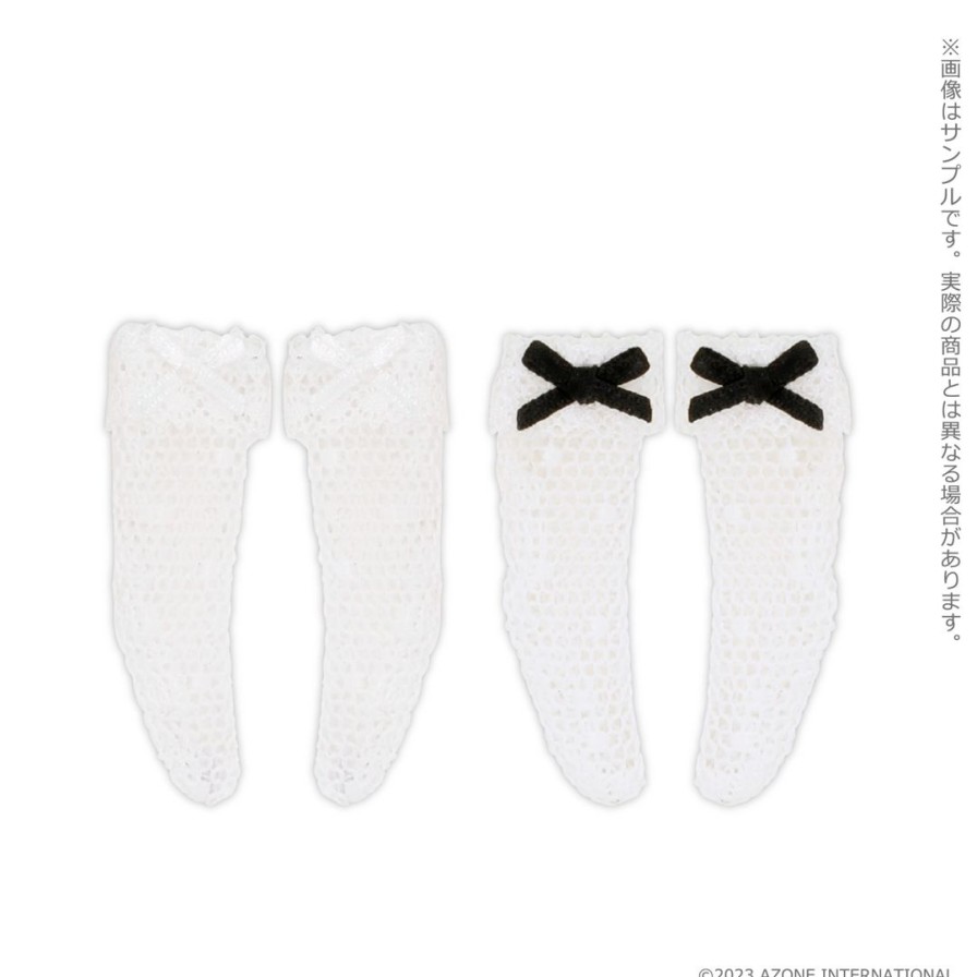 1/12 Sugary Couture Pico P Dot Tulle Socks Set White / Black Clearance