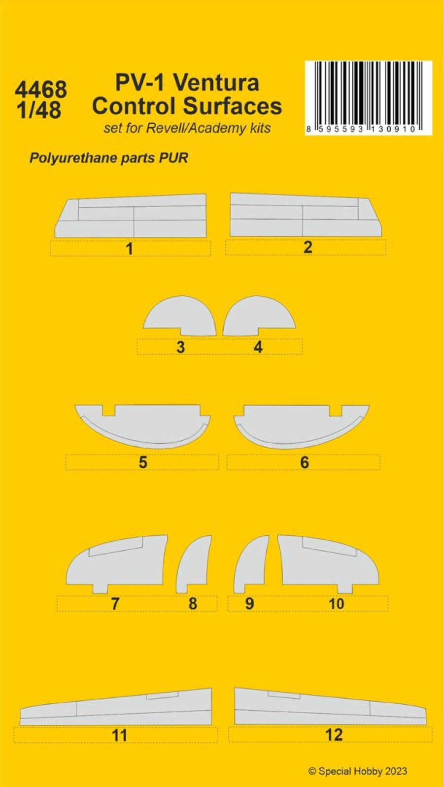 1/48 Pv-1 Ventura Control Surfaces Hot