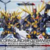 Sd Gundam Cross Silhouette: Unicorn Gundam 2 Banshee (Destroy Mode) & Banshee Norn Parts Set New