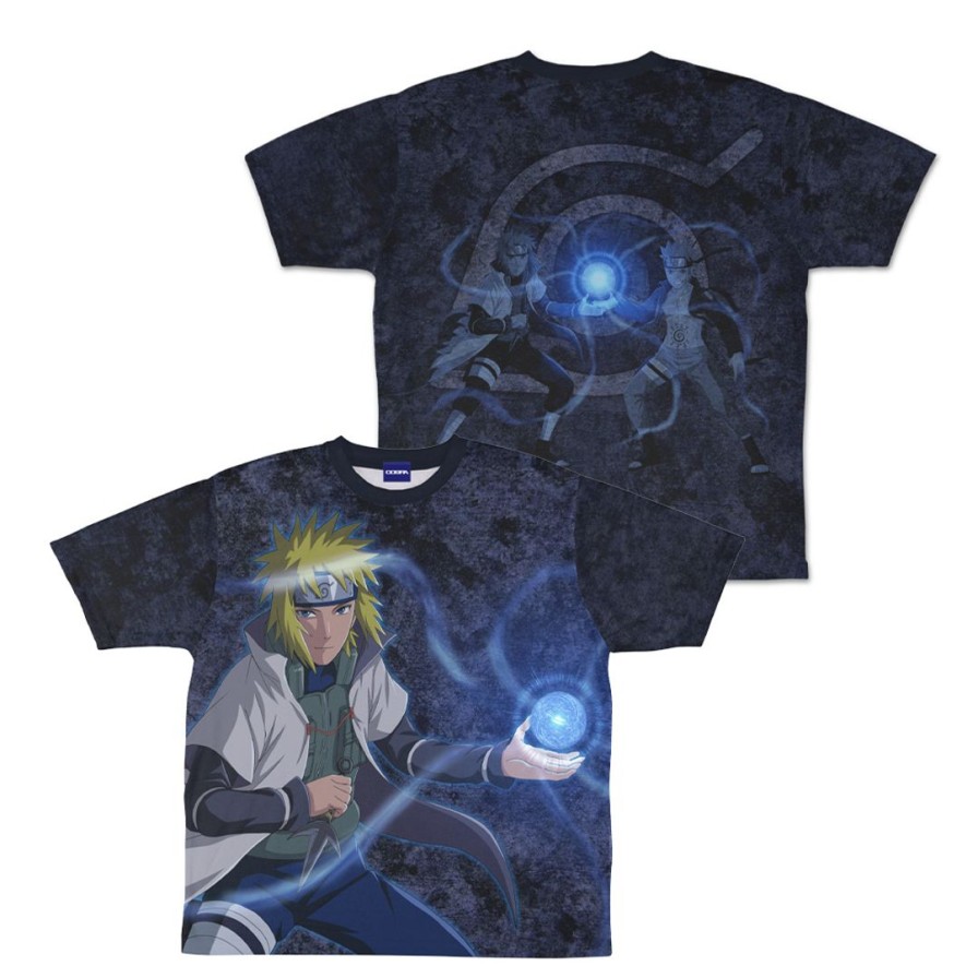 Naruto Shippuden: Newly Drawn Minato Namikaze Double-Sided Full Graphic T-Shirt S New