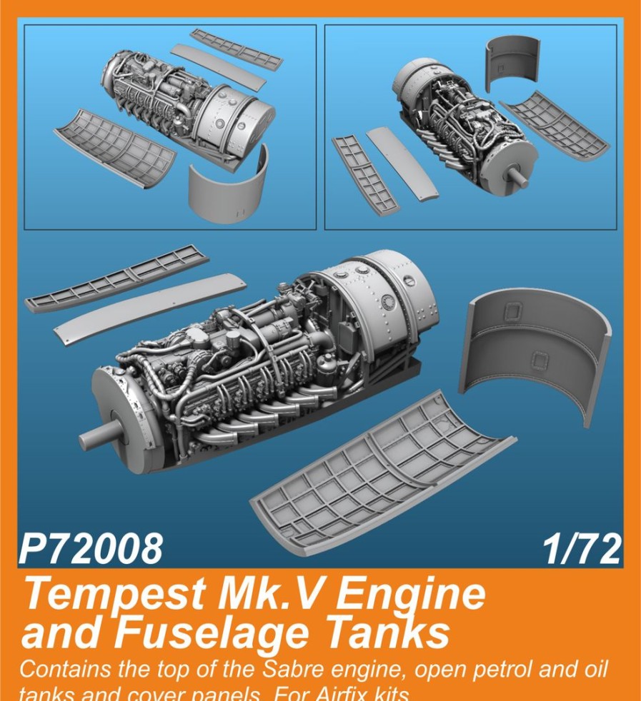 1/72 Tempest Mk.V Engine And Fuselage Tanks For Airfix Kit Wholesale