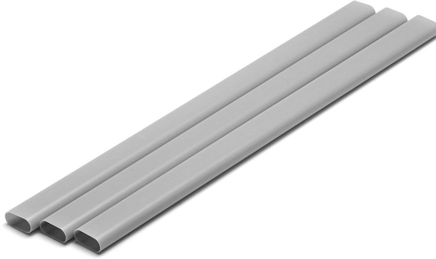 Plastic = Material (Gray) Elongated Round Pipe 8 X 16 Mm 3Pcs Clearance