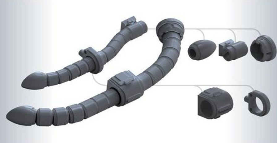 1/144 Builders Parts: Ms Pipe 01 (Dark Gray) New