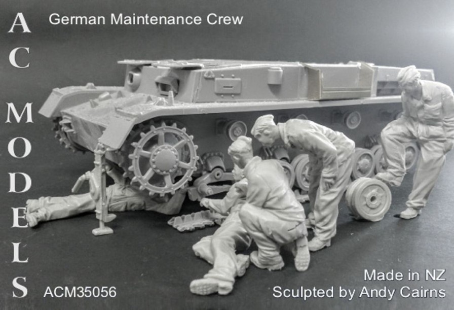 1/35 Wwii Germany Maintenance Worker At Work (Set Of 5, With Spare Wheels / Jack) Wholesale