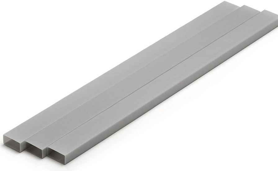 Plastic = Material (Gray) Rectangular Pipe 8 X 16 Mm 3Pcs Hot