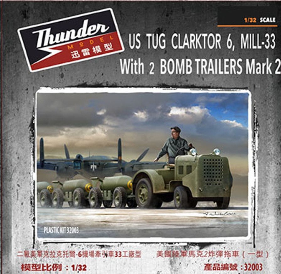 1/32 Us/Uk Clarktor 6 Towing Tractor + 2 Bomb Trailer Mk2 Type Best