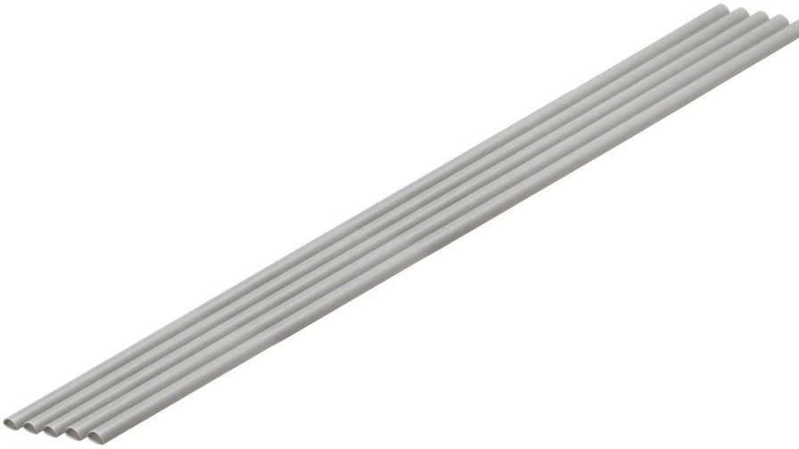 Plastic = Material (Gray) Half Pipe 2 X 4 Mm 5Pcs Hot