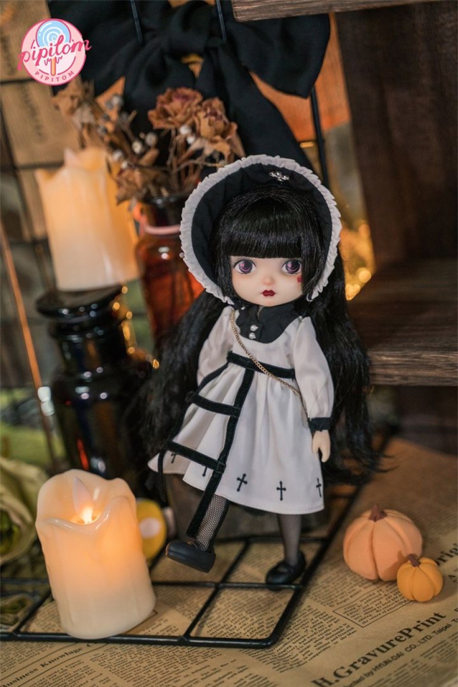 1/8 Pptbgh-02 Bobee Sweet Town Series Halloween Gothic Crown Heart K Wholesale