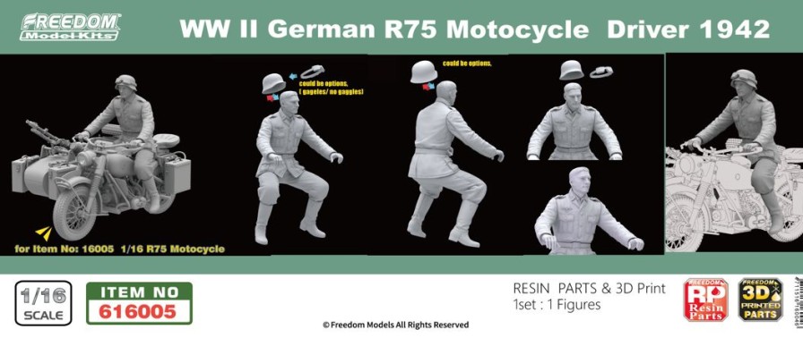 1/16 Ww Ii German Motocycle Rider Figure For R75 Motorcycle Wholesale