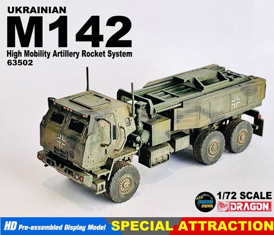 1/72 Ukrainian Army M142 High Mobility Rocket Artillery System (Himars) Iron Cross Finished Product Hot