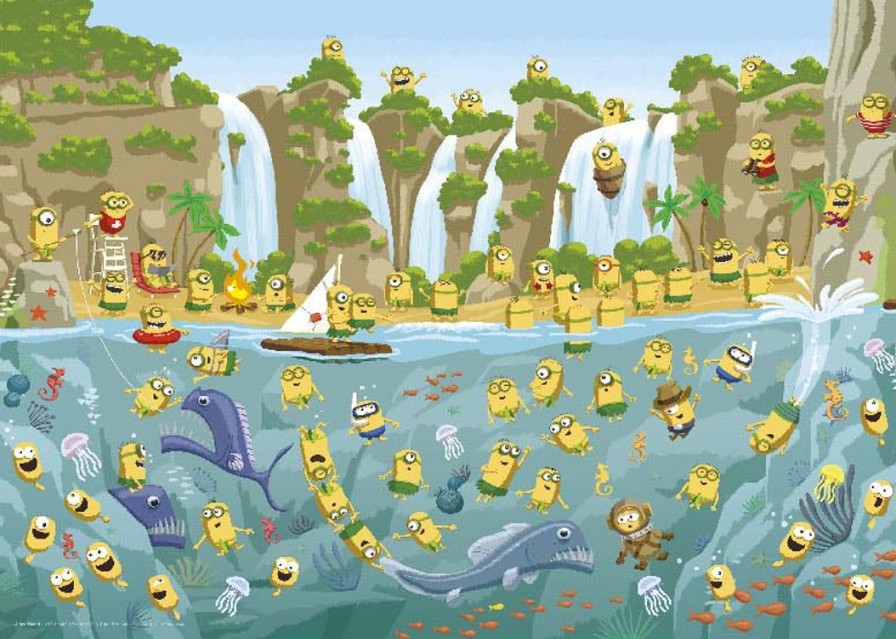 Jigsaw Puzzle: Find! Minions! Primitive Beach Party! 500P (38 X 53Cm) Hot