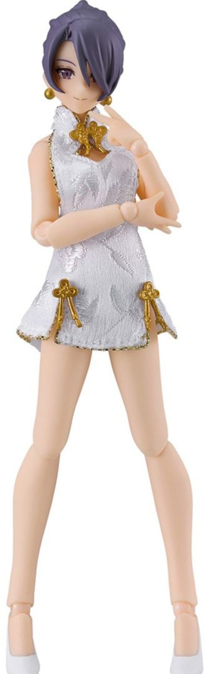 Figma Female Body (Mika) With Mini Skirt Chinese Dress Outfit (White) Clearance