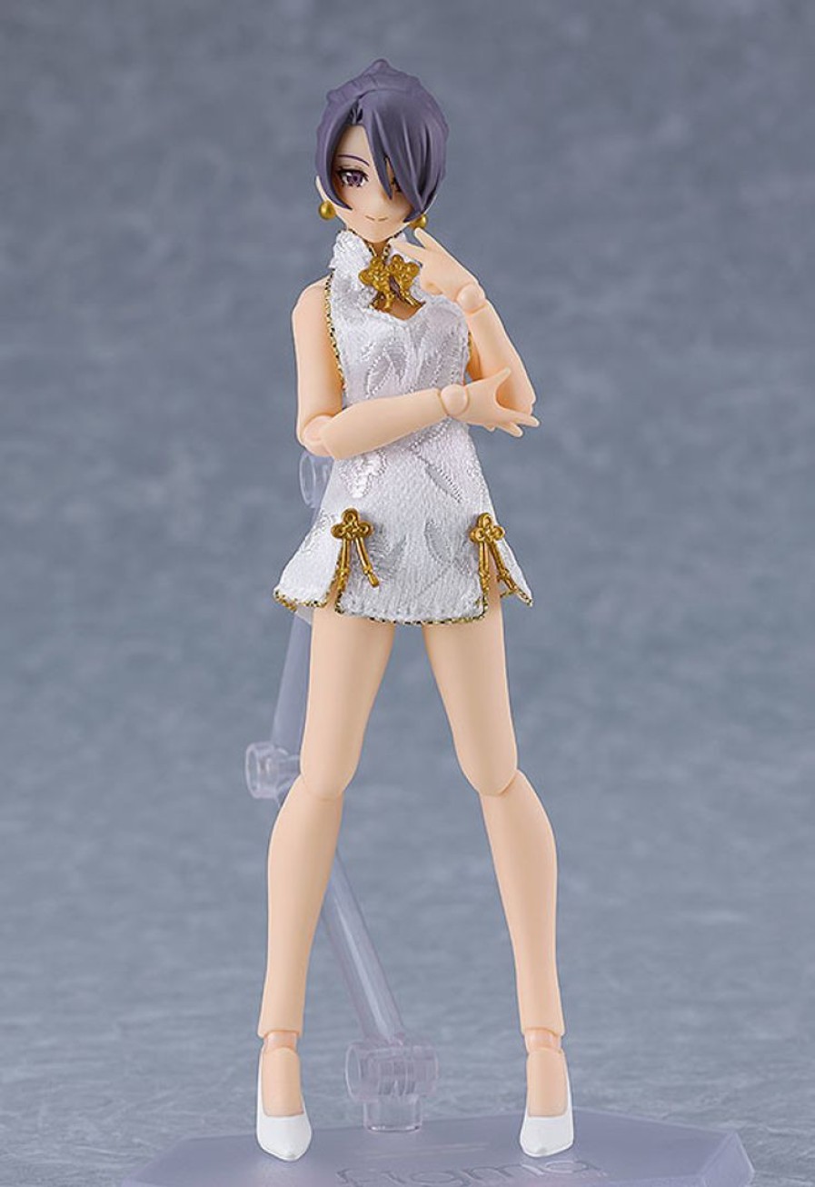 Figma Female Body (Mika) With Mini Skirt Chinese Dress Outfit (White) Clearance