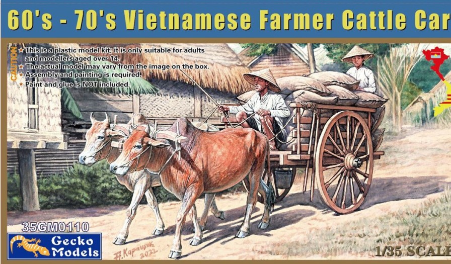 1/35 60'S-70'S Vietnamese Farmer Cattle Cart Set Best