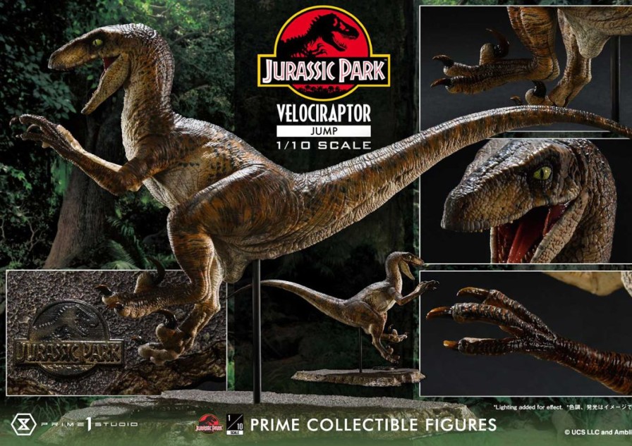 1/10 Prime Collectable Figure Jurassic Park: Velociraptor Jump New