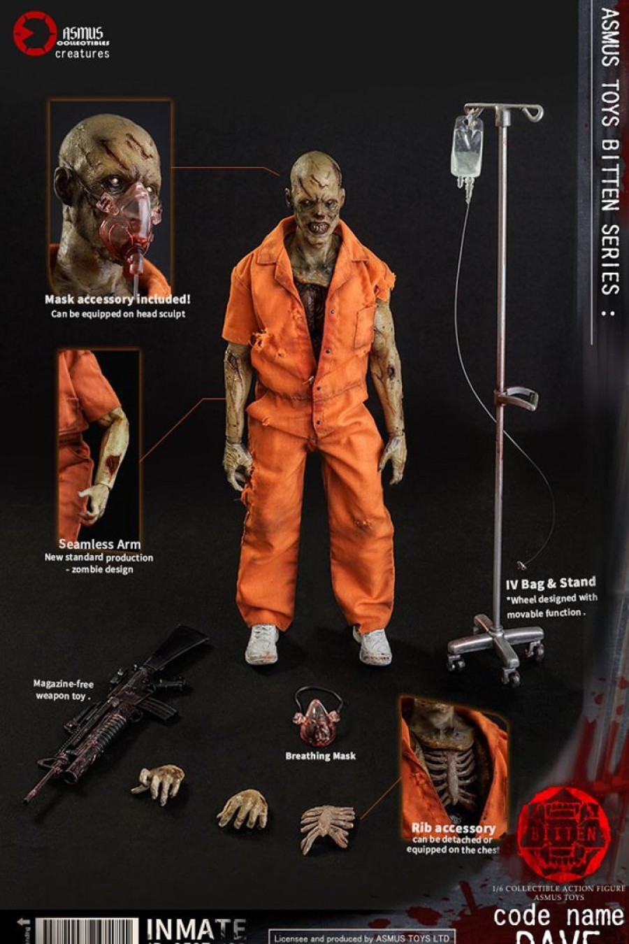 1/6 Bitten Series Prisoner Zombie Dave New