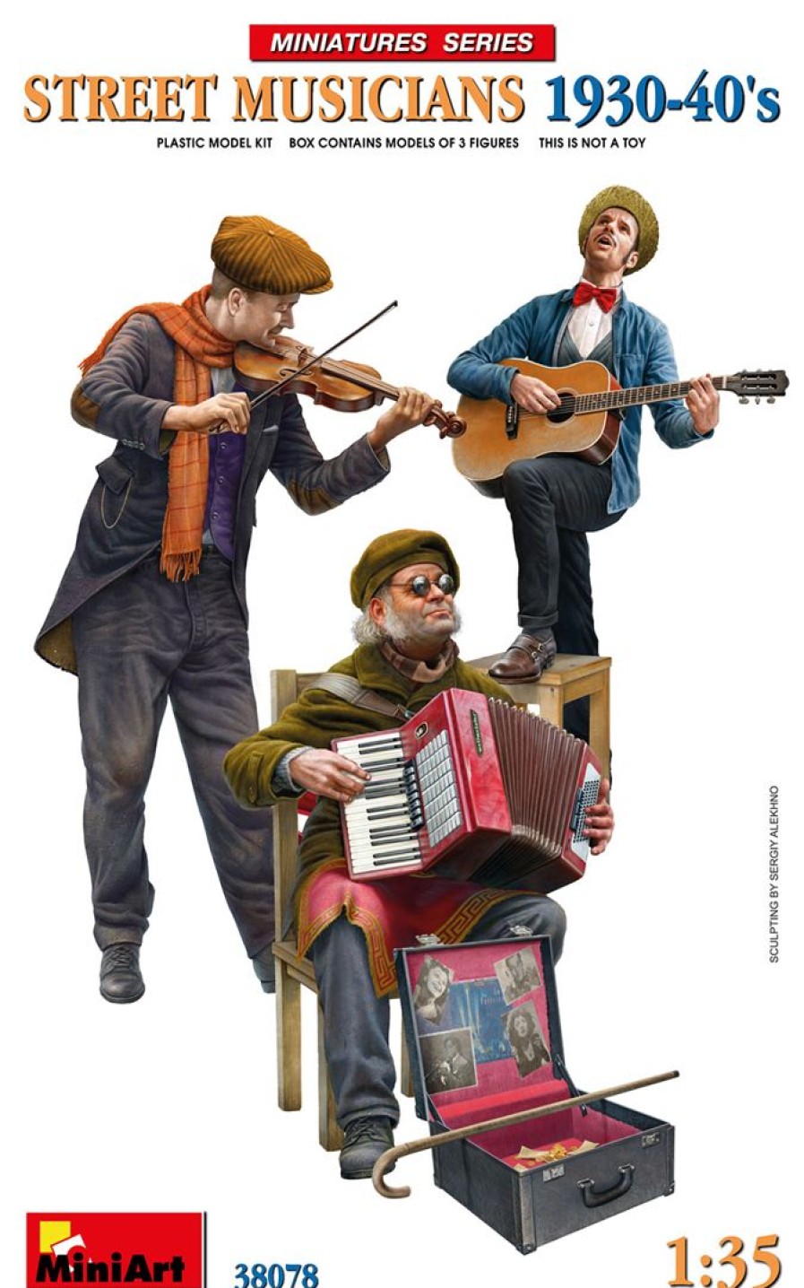 1/35 Street Musicians 1930-40'S 3 Figures Included Hot