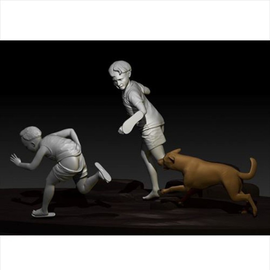 1/35 Current Use Vietnam Children Chased By Dogs Set (2 Figures + Dog Included) Hot