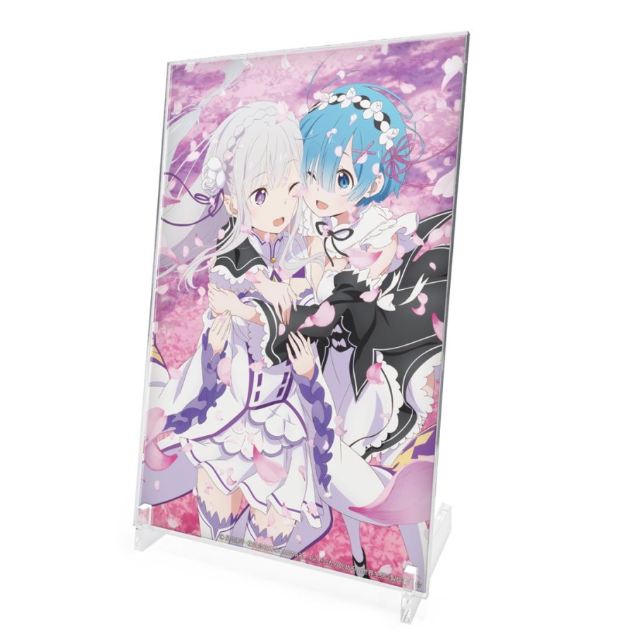 Re:Zero Starting Life In Another World: Emilia & Rem Acrylic Art Stand Wholesale