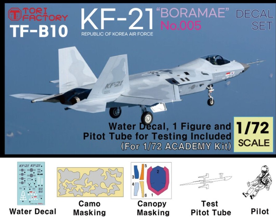 1/72 Current Use Korean Air Force Kf-21 Borame Stealth Fighter 005 Decal Set With Measurement Probe (For Academy) New